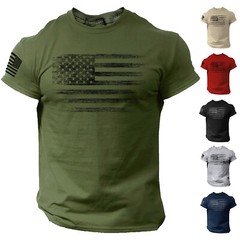 USA Distressed Flag Men T Shirt Patriotic American Tee Plus Size L-6XL