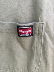 Wrangler Workwear Mens L Tan Heavyweight Long Sleeve Pocket Tee Shirt