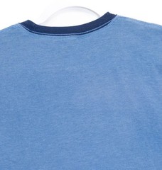 Vintage Blue Size M Mickey Mouse Graphic T-Shirt With Contrast Collar Mens