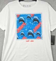 JAWS Shirt Mens Extra Large XL WHITE NEFF Casual Movie Poster Shark Horror NWT