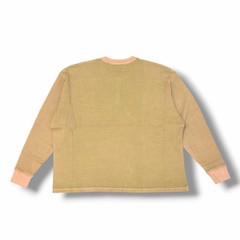 Unused KANEMASA PHIL. 18G Garment Dye Waffle KM25A-012 BEIGE(WILLOW GREEN) XL