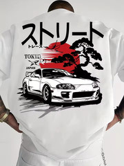 JDM Car T-Shirt Men Japanese Streetwear Tokyo Drift Graphic Tee Cotton Summer