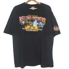 Rolling Thunder Motorcycle Rally Shirt XL 2006 Black Washington DC Wolf Biker