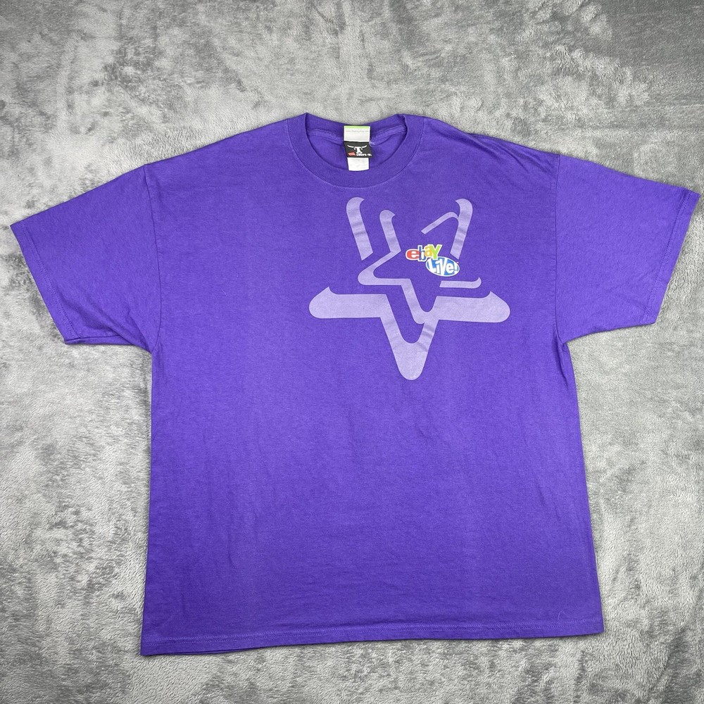 EBAY Shirt Mens XL Purple Live Auction Reseller Promotional Tee Advertising