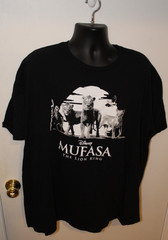 Disney Mufasa The Lion King Mens Large Black Graphic T-Shirt 100% Cotton 3XL