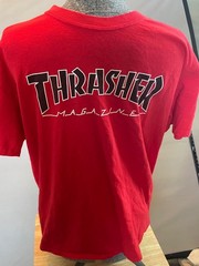 Thrasher Magazine Skateboard T Shirt Men’s Size L Red Classic Logo Graphic