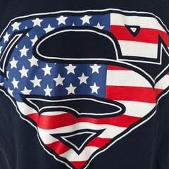 Superman T Shirt Mens Size Medium Blue DC Comics American Flag Clark Kent