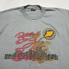 Vintage 80s 90s Beverly Hills Blues Glittery Colorful Club T Shirt – Fits Large