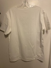 Men’s White Stretch Deep Scoop Neck T-Shirt Flap Pocket Boxy FIt Size Small NWOT