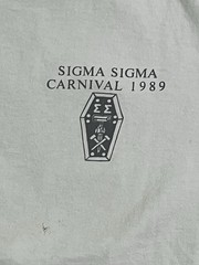 Vintage 1989 Sigma Sigma Carnival T Shirt Miller Lite Single Stitch USA Made L