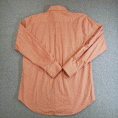 Peter Millar Crown Finish Button Down Shirt Mens Orange White Micro Check Size L