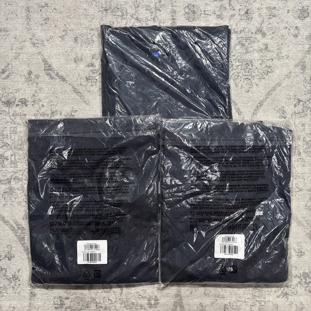 Sz L Yeezy YZY Gap H03 Tapestry Navy Long Sleeve Shirt Unreleased (3 PACK)
