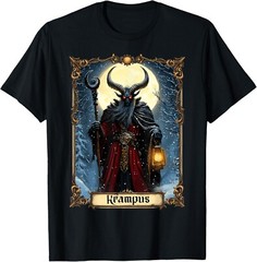 Merry Krampus Tarot Card Christmas Horror Ugly Sweater Xmas T-Shirt