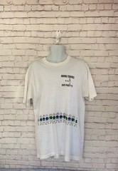Vintage DOUBLE TROUBLE DATE PARTY white short tee sleeve ’91 unisex size XL