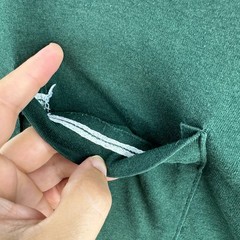 Vintage BVD T Shirt Mens 2XL Green Blank Selvedge Pocket Tee USA Single Stitch