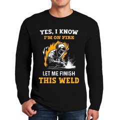 Yes I Know I’m On Fire Let Funny Graphic Mens Longsleeve Party Gift Tee Top