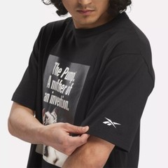 Reebok XL Men’s T-Shirt Black White Retro Pump Invention Lifestyle Cotton NWT