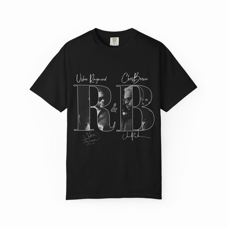 Usher X Chris Brown “Raymond & Brown Tour” R&B T-shirt Unisex Black Tee S-5xL