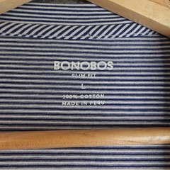 Bonobos Stripe Raglan Long Sleeve T Shirt Mens L Blue White Slim Fit Cotton Tee