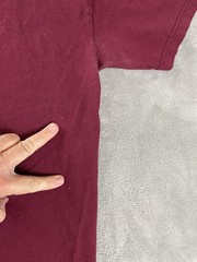 Y2K Famous Stars And Straps Shirt Mens L Logo Burgundy *Pits* Distressed *Mark