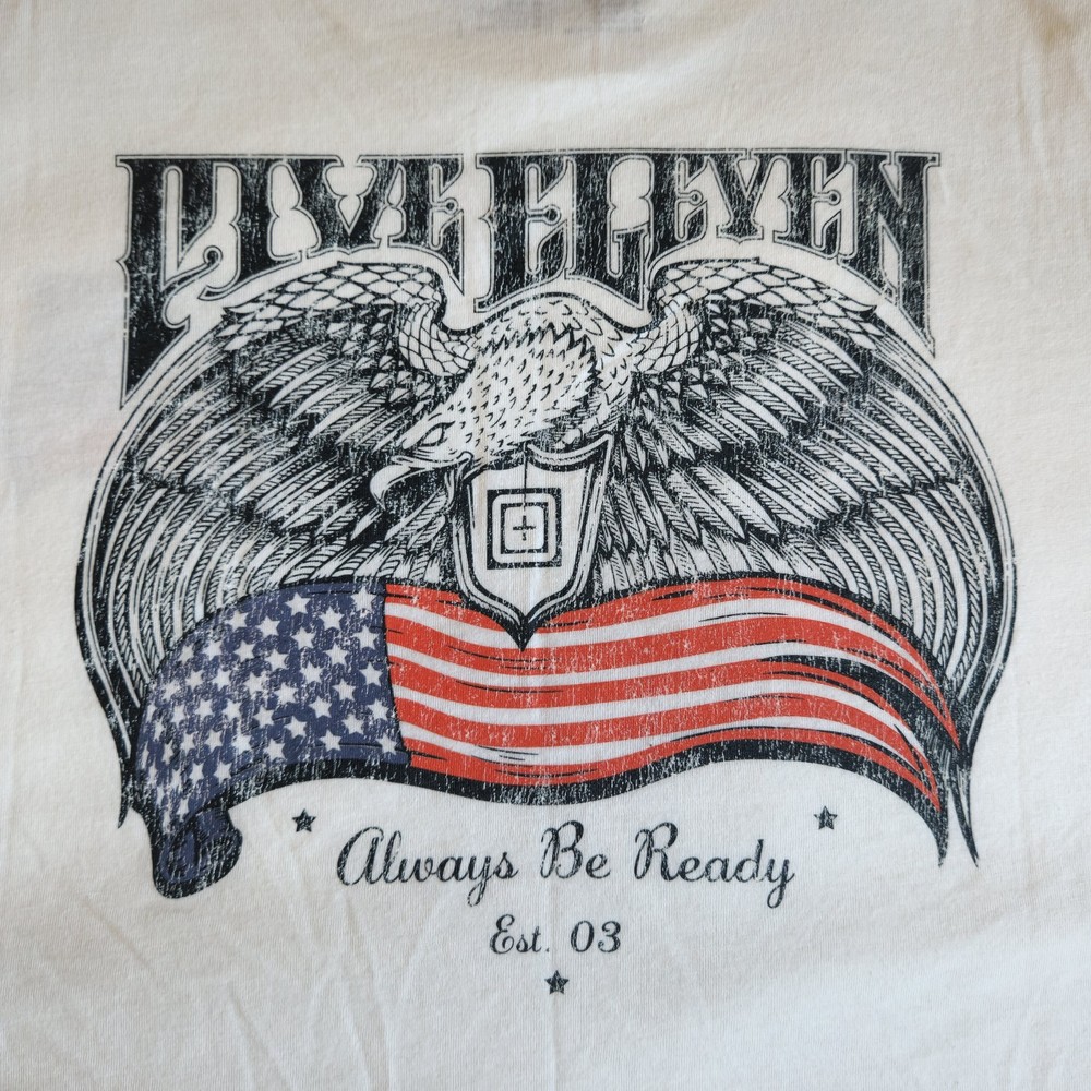 5.11 Tactical Birds & Banners USA America Eagle Patriot White XL Graphic T-Shirt