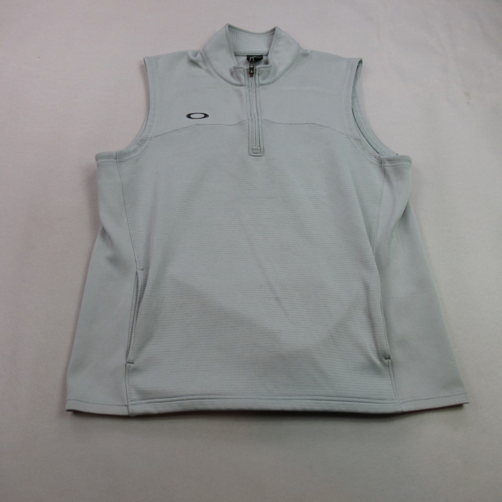Oakley Shirt Mens XL Sleeveless Lightweight Casual 1/4 Zip Gray Pockets