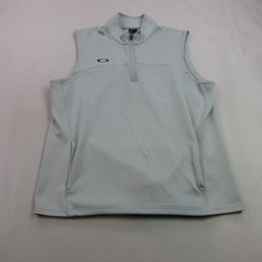 Oakley Shirt Mens XL Sleeveless Lightweight Casual 1/4 Zip Gray Pockets