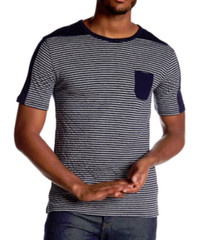 Slate & Stone Stripe Colorblock Tee Navy/Grey XL NWT $88