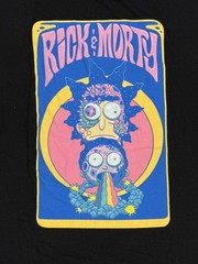Adult Swim Rick & Morty Men’s T-Shirt Black Psychodelic Graphic Sz XL NWOT