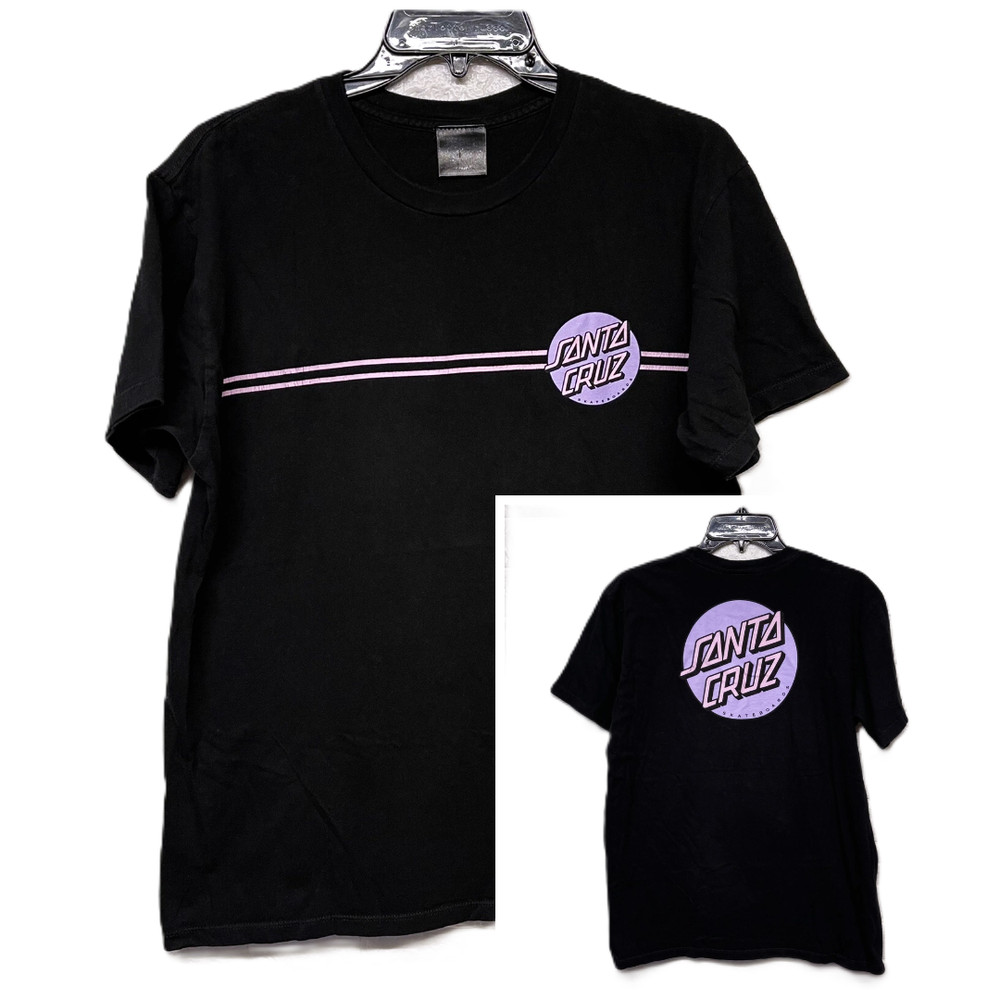 VTG Santa Cruz Skateboards Mens L T-shirt Graphic Black Purple Pink other Dot