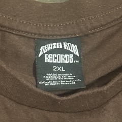 Death Row Records T Shirt – 2XL – Embroidered – Brown – Hip Hop/ Rap Tee Shirt