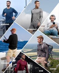 7 Pack Long Sleeve Shirts for Men Quick Dry Moisture Wicking Sun Protection …