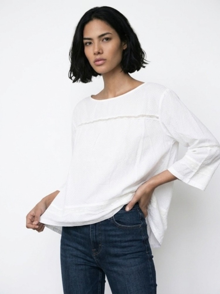Maglietta bianca in cotone casual larga