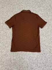 Express T Shirt Mens Medium Red Rust Orange Short Sleeve Ribbed Checkered