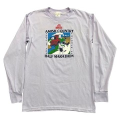 Vintage Running Marathon Race T-shirt Amish Country Lancaster Pa Long Sleeve L
