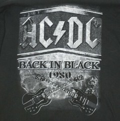 AC/DC Back In Black 1980 T Shirt Delta Pro Weight Size L Large