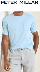NEW PETER MILLAR, MEN’S MEDIUM, CROWN COMFORT BLUE POCKET👕T-SHIRT, MSRP $65.00!