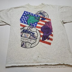 Vtg 1994 Mitre Volleyball T-Shirt Mens XL United States Flag Patriot USA 90s ¤85