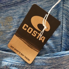 Costa Del Mar Technical Crew Shirt Mens XL Heather Blue Fishing UPF NWT