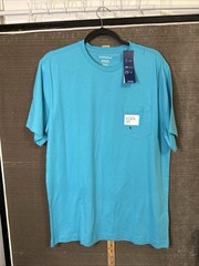 Saddlebred Comfort Flex Men’s Ss Teal Blue Crew Tee Shirt w/Pocket NWT Medium