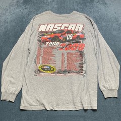 AAA Nascar 2009 Tour Sprint Cup Series T Shirt Mens XL-2XL Gray Long Sleeve