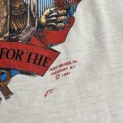 Vintage RARE 80s 1987 Just Brass 3D Emblem United States Army Beer Tee Size S