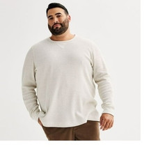 Mens Size 2XB Big & Tall Sonoma Goods For Life Ivory Waffle Thermal Tee