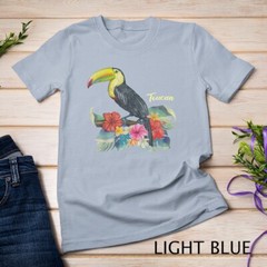 Retro Style Summer Tropical Flowers Leaf Birds Beach Toucans Unisex T-shirt