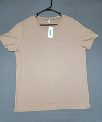 NWT~COOFANDY Men’s T Shirt Short Sleeve Crew Neck Tee Shirt LARGE 1-Pocket BEIGE
