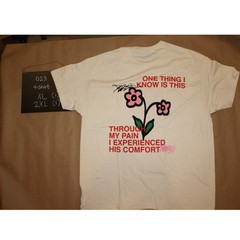 Jesus Loves You Mens Cream Graphic T-Shirt Through My Pain Comfort XL 2XL