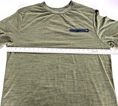 ONE POINT ONE Mens XL Heather Green Faux Zip Pocket Tee T-Shirt Crew Neck NWT