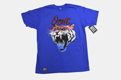 Omit Apparel Mens Streetwear Brand Animal Style Tiger Blue Shirt NWT Large