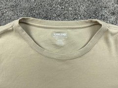 Kirkland Signature Shirt Mens 2XL Beige Pima Cotton Crew Neck Tagless Basic