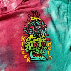 Killer Acid mens tie dye long sleeve shirt size small psychedelic skull back hit